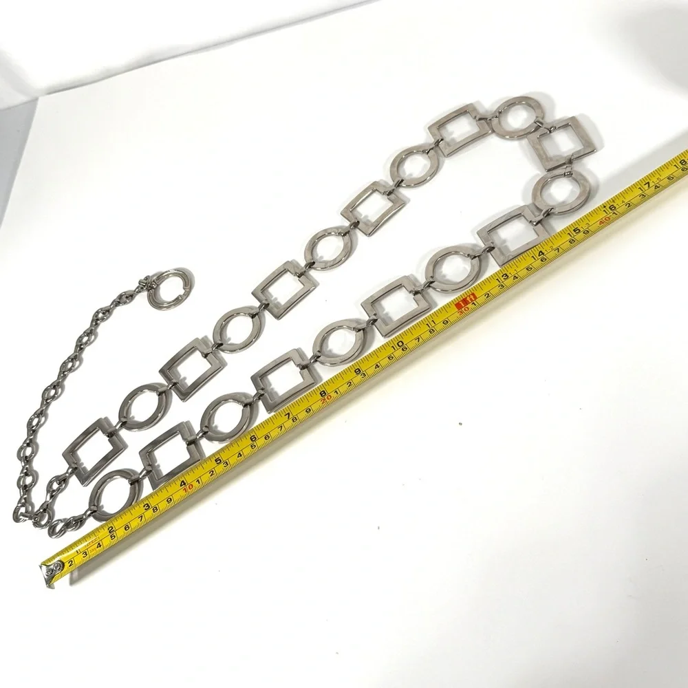 Silver Geometric Link Belt